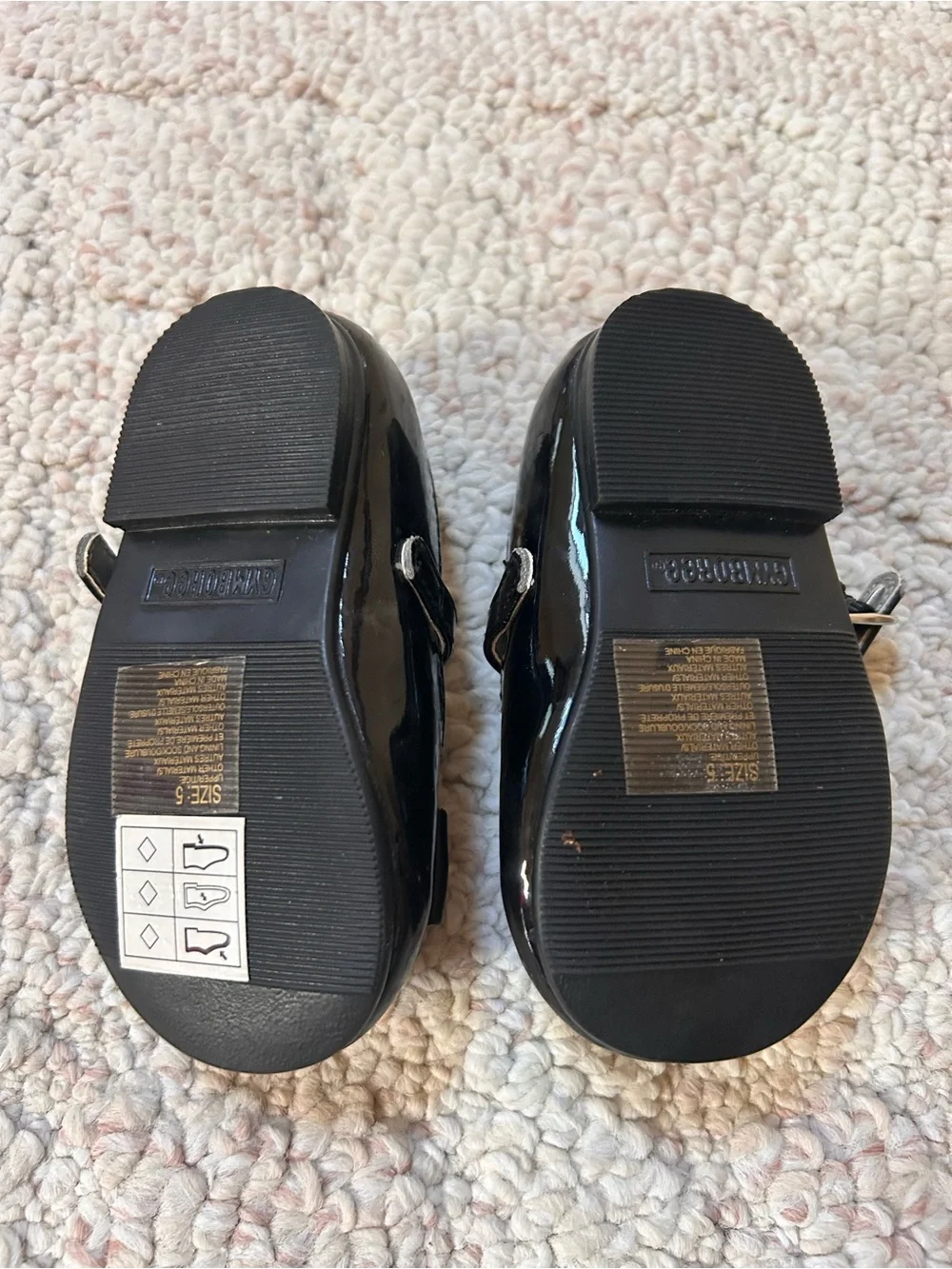 Primark Black Patent Mary Jane Shoes with Toe Gem